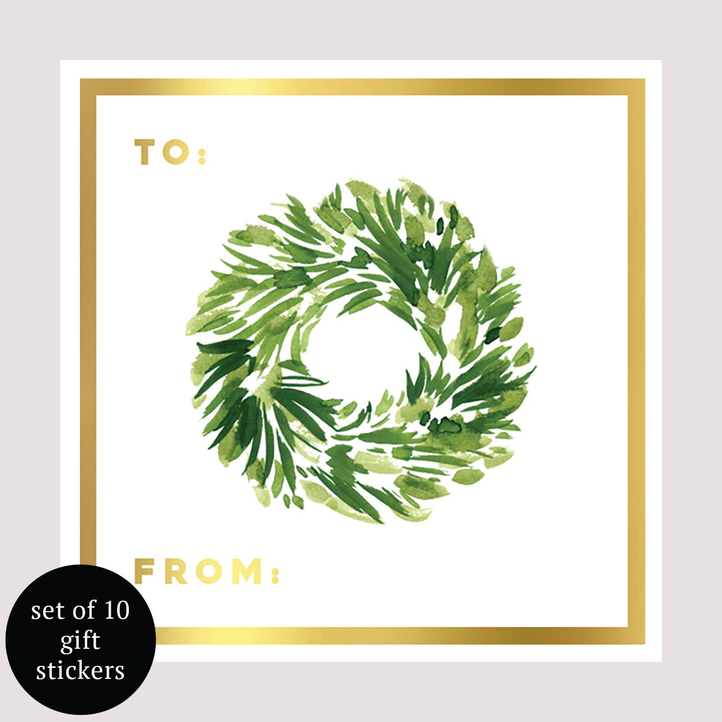 Wreath Holiday Gift Tag Stickers - Set of 10