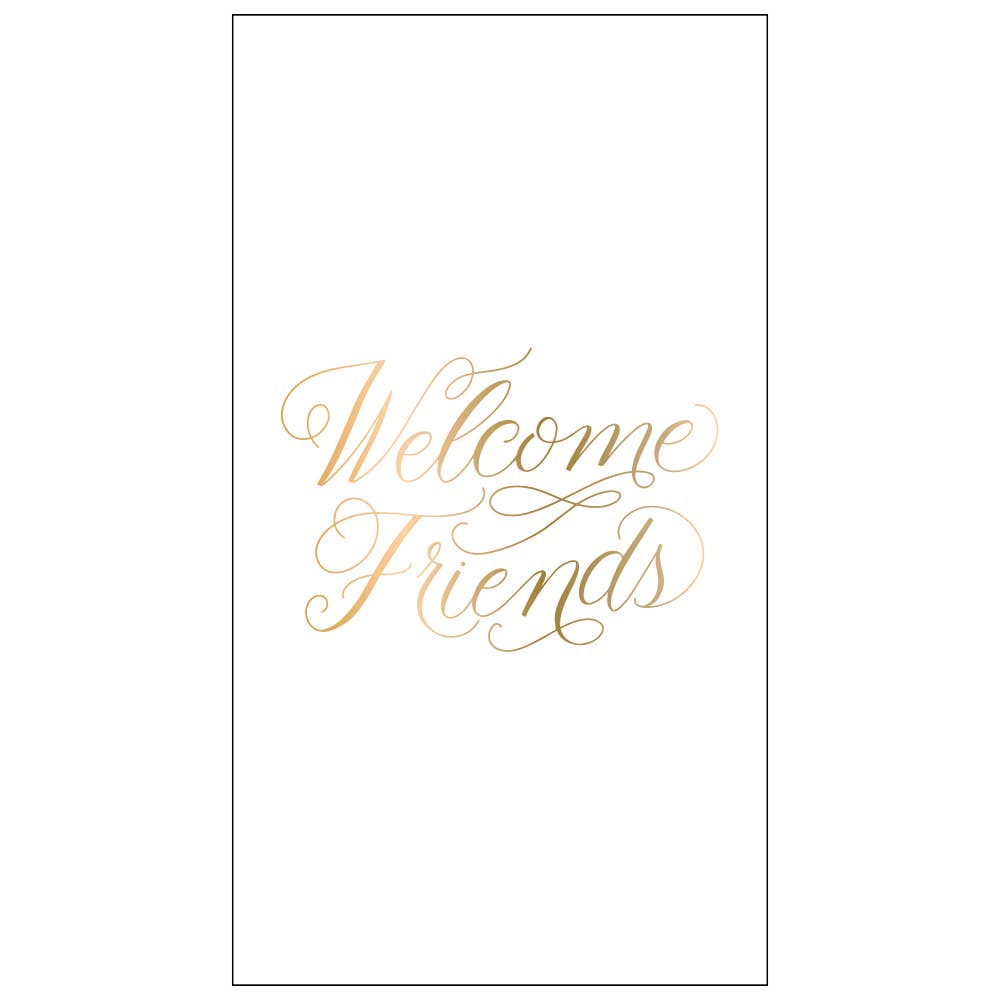 Welcome Friends Paper Guest Towels | Foil - 24ct