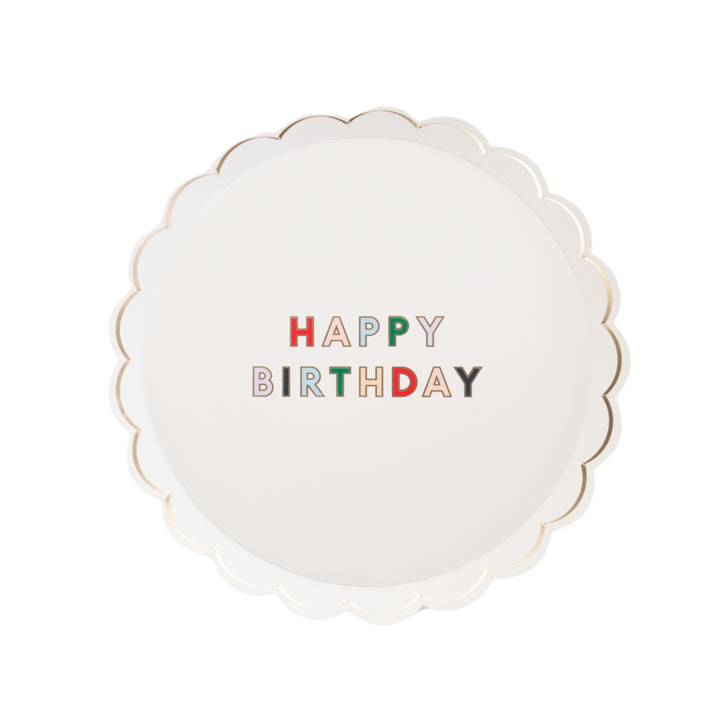 White Happy Birthday Plates (Small)