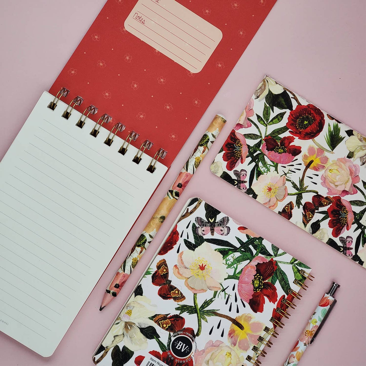 Spiral Flip Notepad - Peonies