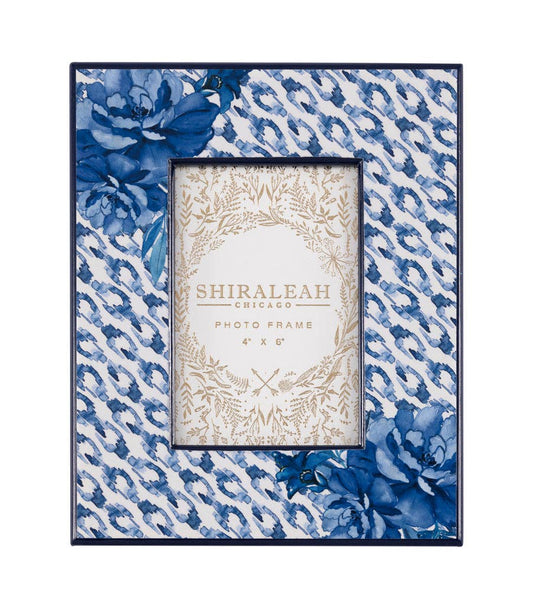 EDEN ANIMAL PRINT  4 X 6 PICTURE FRAME, BLUE: Blue