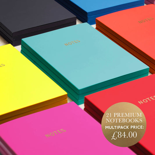 Multipack of 21 Bright Colored A5 Notebooks