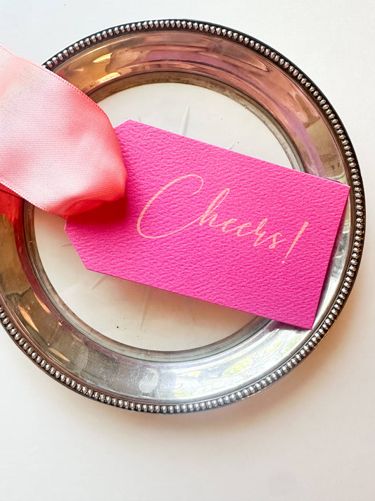 Pink + Orange Cheers Gift Tag