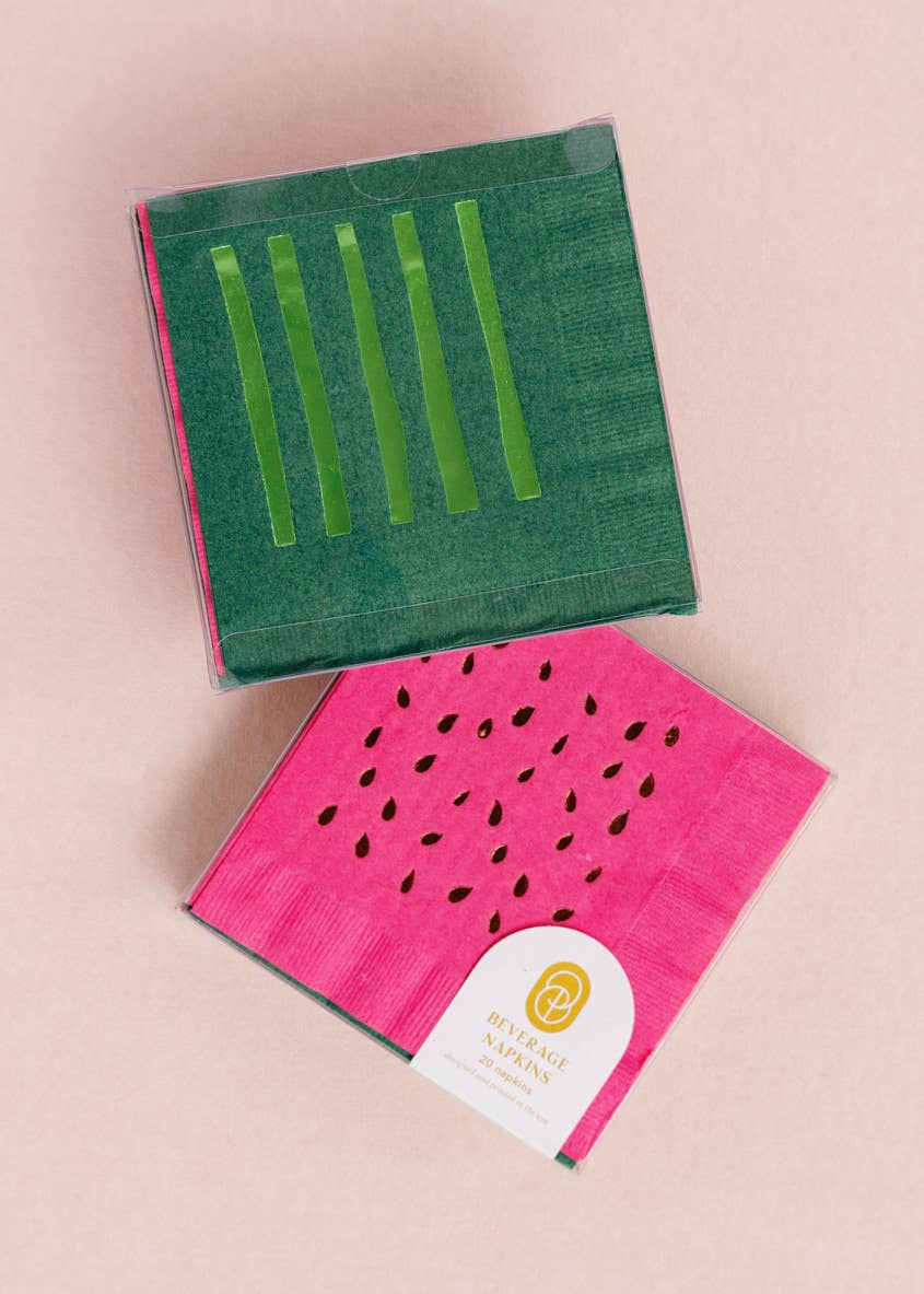 Watermelon Cocktail Paper Beverage Napkins - Set of 20