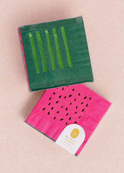 Watermelon Cocktail Paper Beverage Napkins - Set of 20