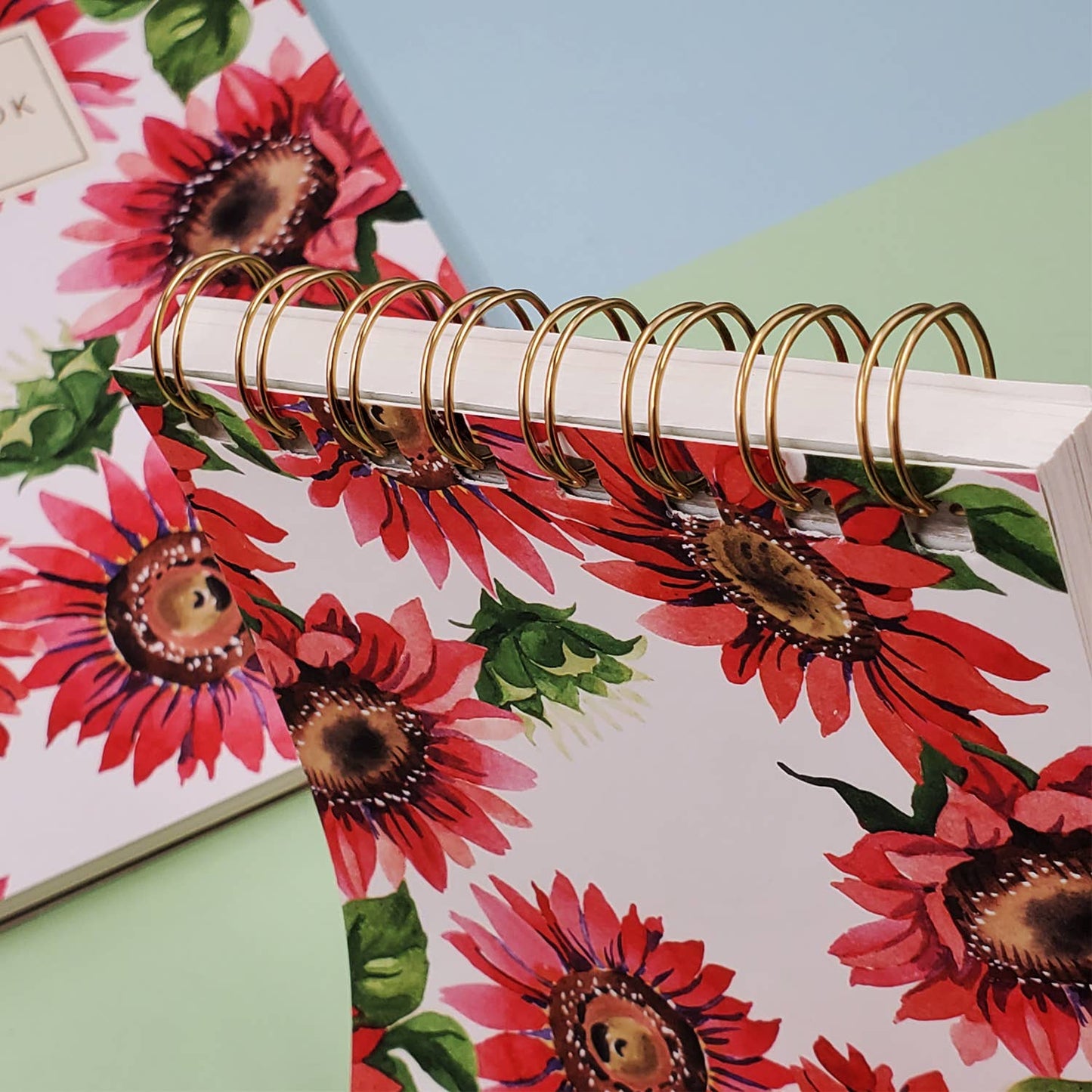 Medium Spiral Notebook - Red Sunflower