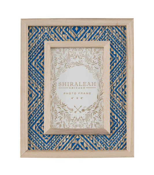 EDEN WOVEN 4 X 6 PICTURE FRAME, BLUE: Blue