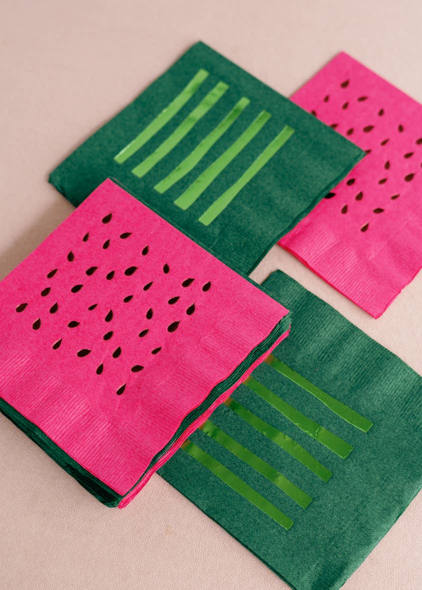 Watermelon Cocktail Paper Beverage Napkins - Set of 20