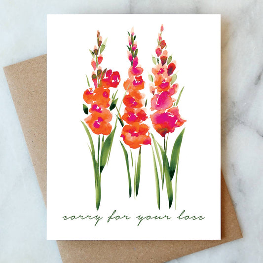 Gladiolas Sympathy Greeting Card | Sympathy & Condolence