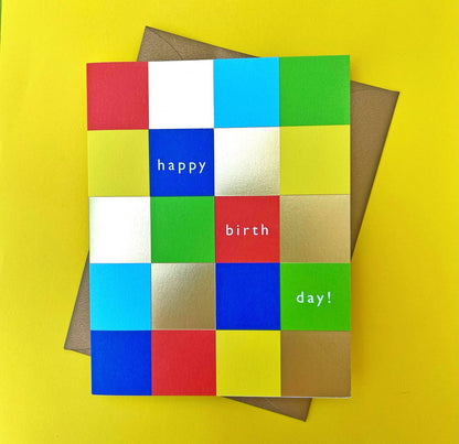 Colorful Squares Birthday Card