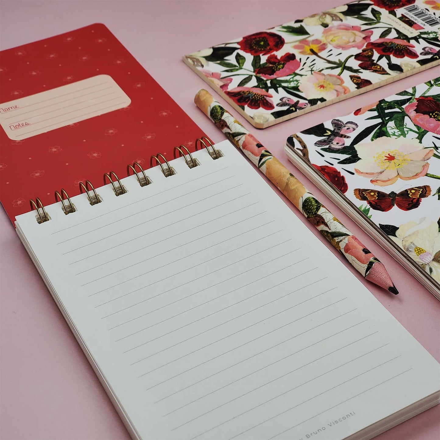 Spiral Flip Notepad - Peonies