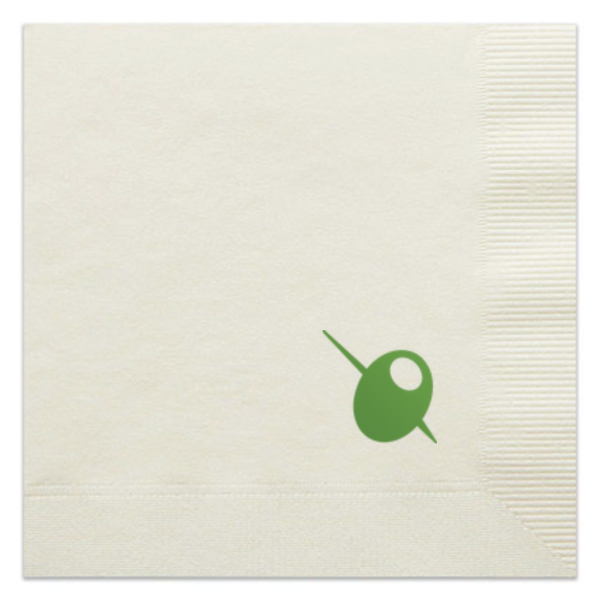 Olive Cocktail Napkins - Set of 20