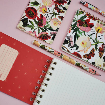 Spiral Flip Notepad - Peonies