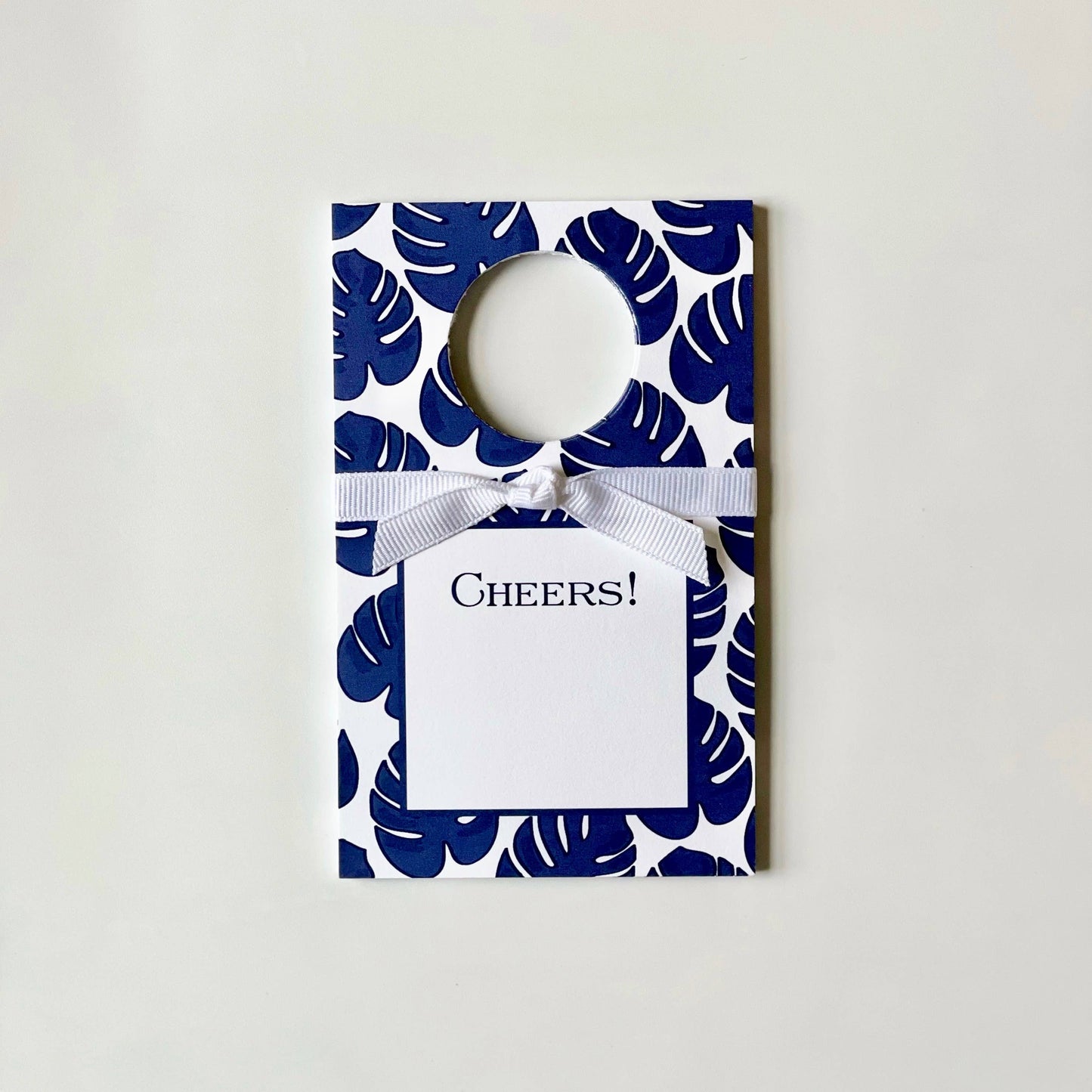 Monstera Leaf, Blue - Wine Tags