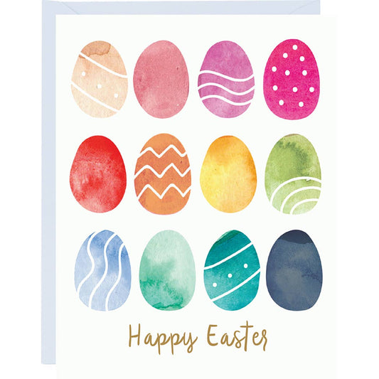 Watercolor Eggs Easter Card