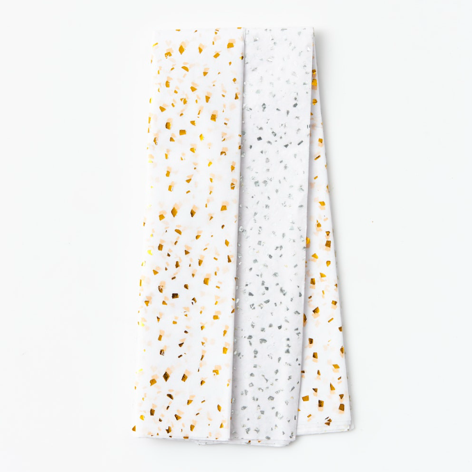 Silver & Gold Fleck Tissue Dual Pack