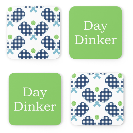 Navy Mixed Coaster Set - Pickleball