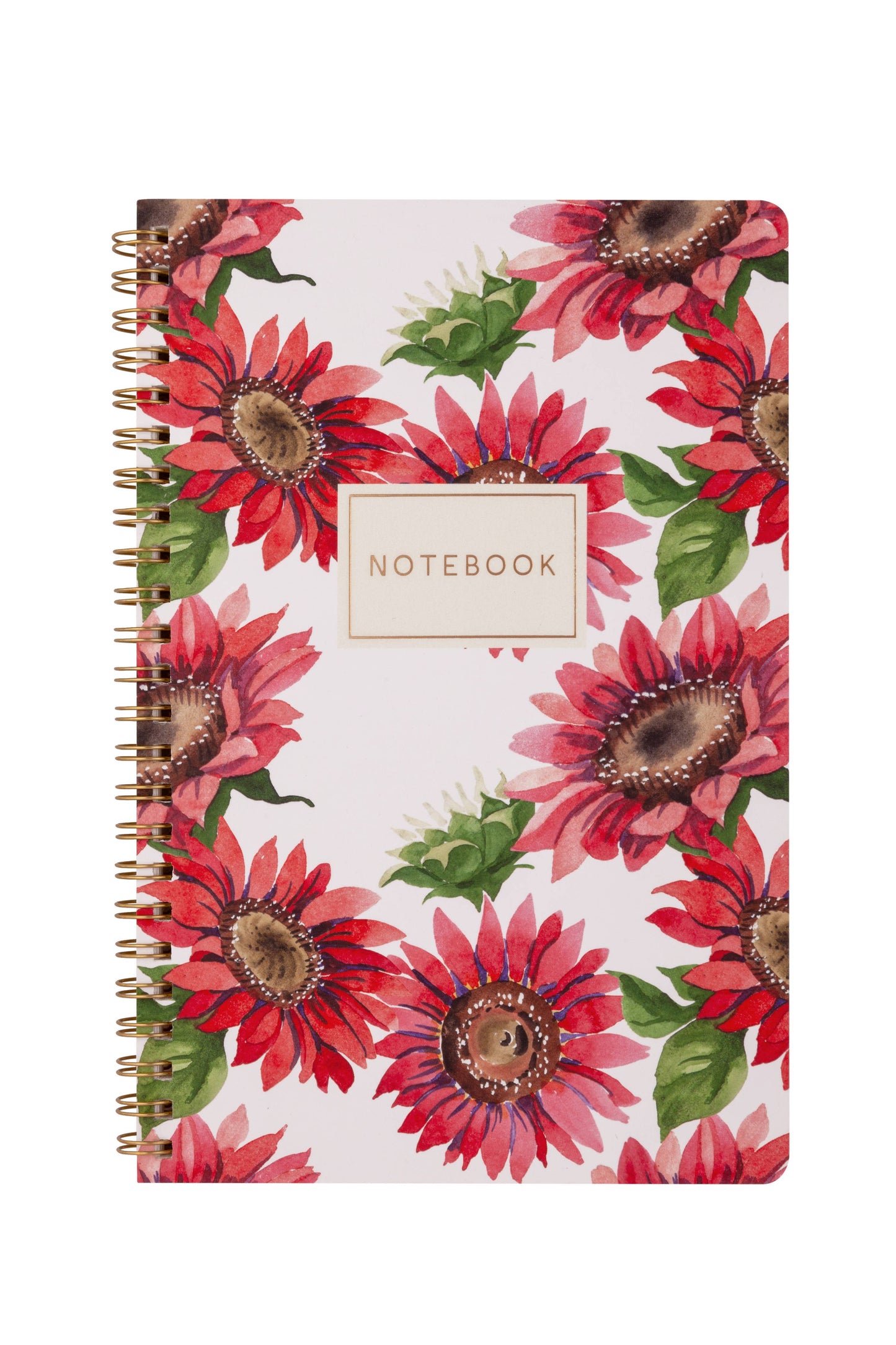 Medium Spiral Notebook - Red Sunflower